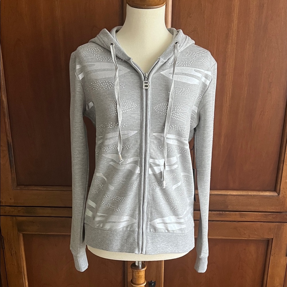 BCBGMaxAzria Heather Gray Full Zip  Hoodie Sz M NWT